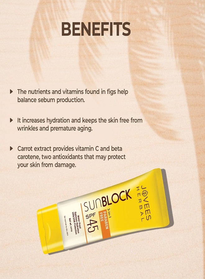 JOVEES HERBAL Sunblock Spf 45  100 Ml - Image 3